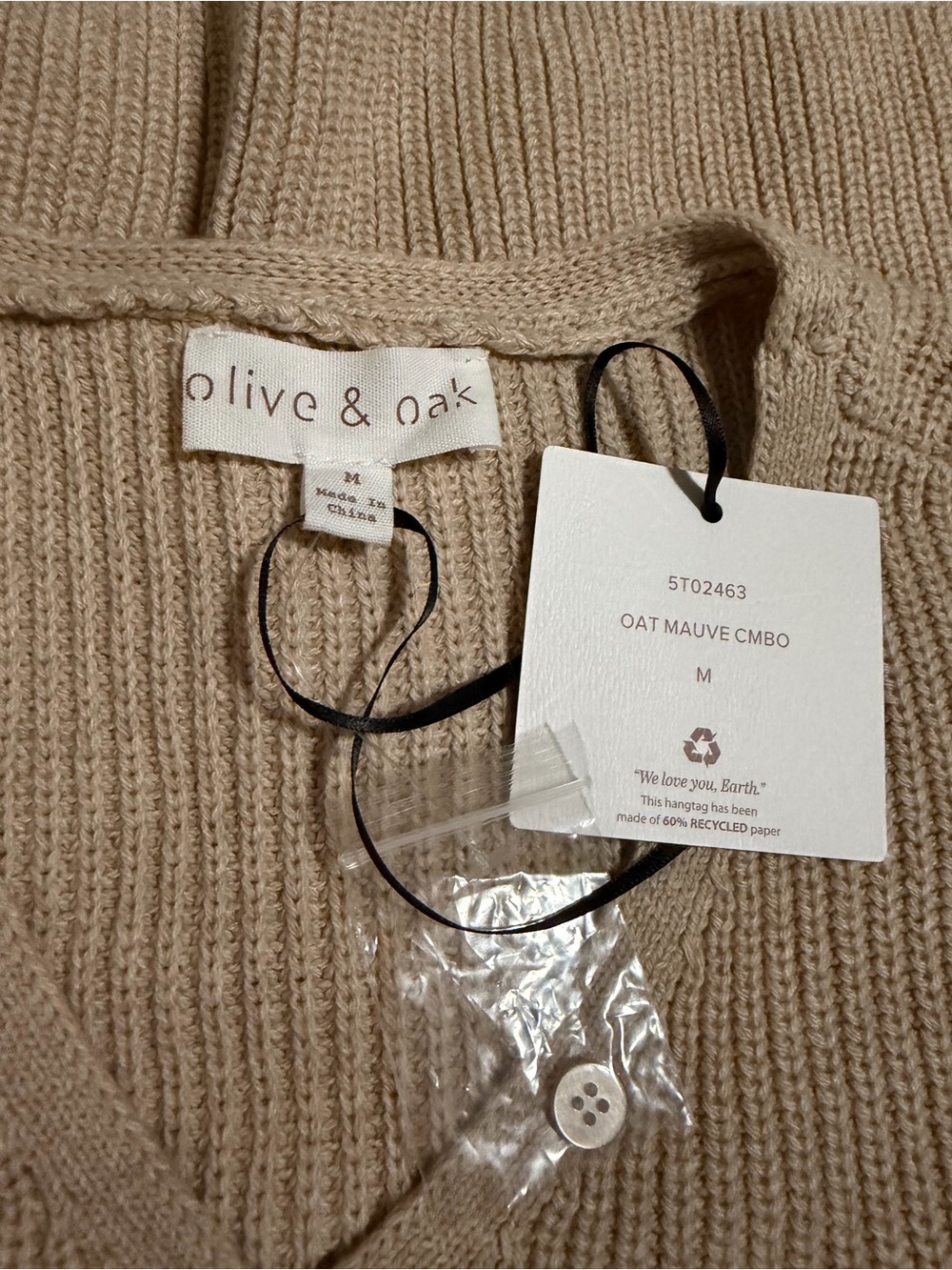 Olive & Oak Beige Ribbed Knit Button-Front Vest - Picture 5 of 6